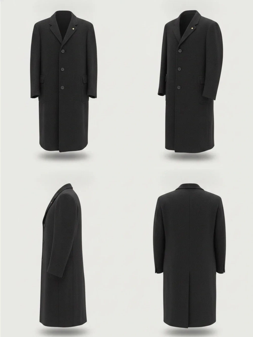 Holt Renfrew 100% Cashmere Vintage Black Overcoat Vienna Austria Men’s XL